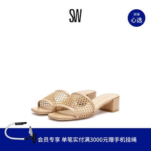 BLOCK SLIDE 高跟凉鞋 女夏 女镂空方头拖鞋 CAYMAN