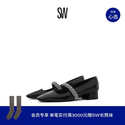 SW HIGHSHINE 30 MARY JANE 早春优雅方头水晶玛丽珍高跟鞋