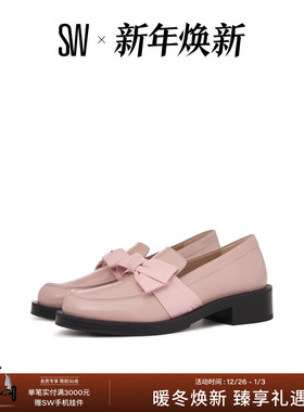 Stuart Weitzman/SW SOFIA BOLD LOAFER 蝴蝶结粗跟乐福鞋小皮鞋