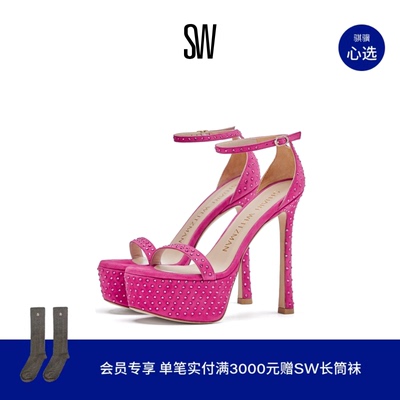 SW NUDISTCURVE HOLLYWOOD SHINE SANDAL 夏季细高跟一字带凉鞋女
