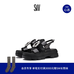NOHO TROPEZ SAINT 水晶方扣简约厚底凉鞋 女运动风凉鞋 SANDAL