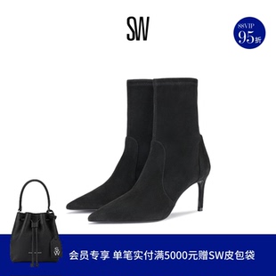 BOOTIE POWER 细高跟尖头袜靴短靴女 STUART