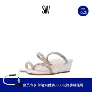 HIGHSHINE 早春水晶双带凉鞋 SLIDE 女坡跟凉拖 WEDGE