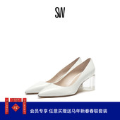 通勤风透明方跟高跟鞋 女 PUMP 夏季 LOULOU