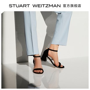 Stuart 仙女风 Weitzman 春夏经典 一字带梯形跟凉鞋 SIMPLELEAN