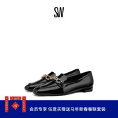 女小皮鞋 LOAFER 马衔扣粗低跟方头乐福鞋 SIGNATURE SQUARE