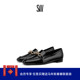 女小皮鞋 LOAFER 马衔扣粗低跟方头乐福鞋 SIGNATURE SQUARE