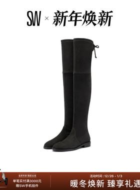 SW CITY JOCEY BOOT 秋冬圆头低跟过膝靴系带瘦瘦靴长筒靴女