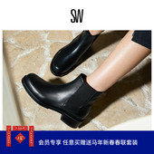 MERCER BOLD CHELSEA BOOTIE 圆头方跟切尔西靴烟筒靴短靴女