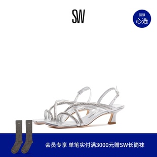CRYSTAL 水晶交叉带方头时装 凉鞋 SANDAL OASIS SLINGBACK
