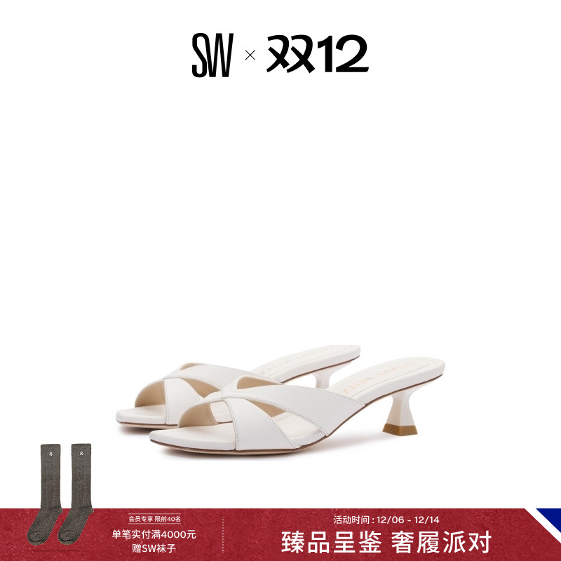 SW夏季新款小猫跟凉鞋外穿拖鞋