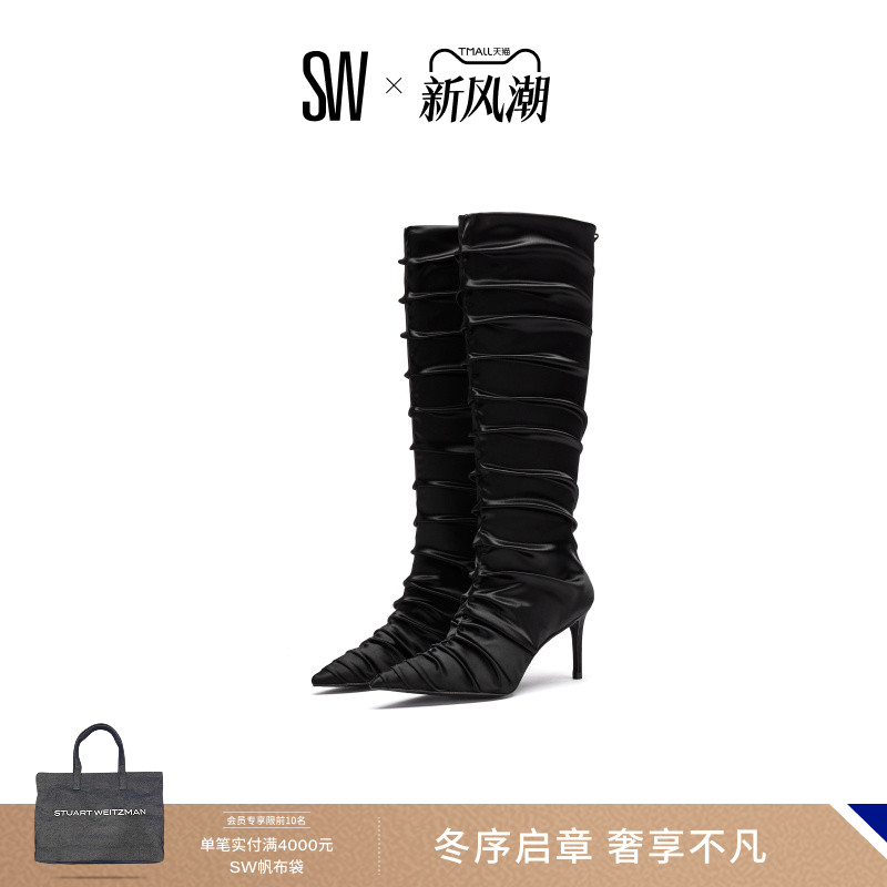 SW秋冬新款细高跟及膝靴女