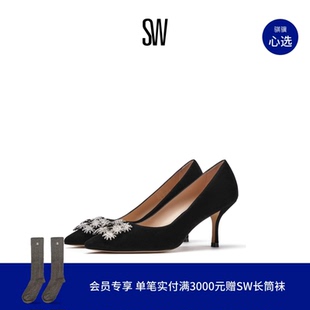 浅口尖头单鞋 Stuart 女 水晶缀饰高跟鞋 KELSEY Weitzman