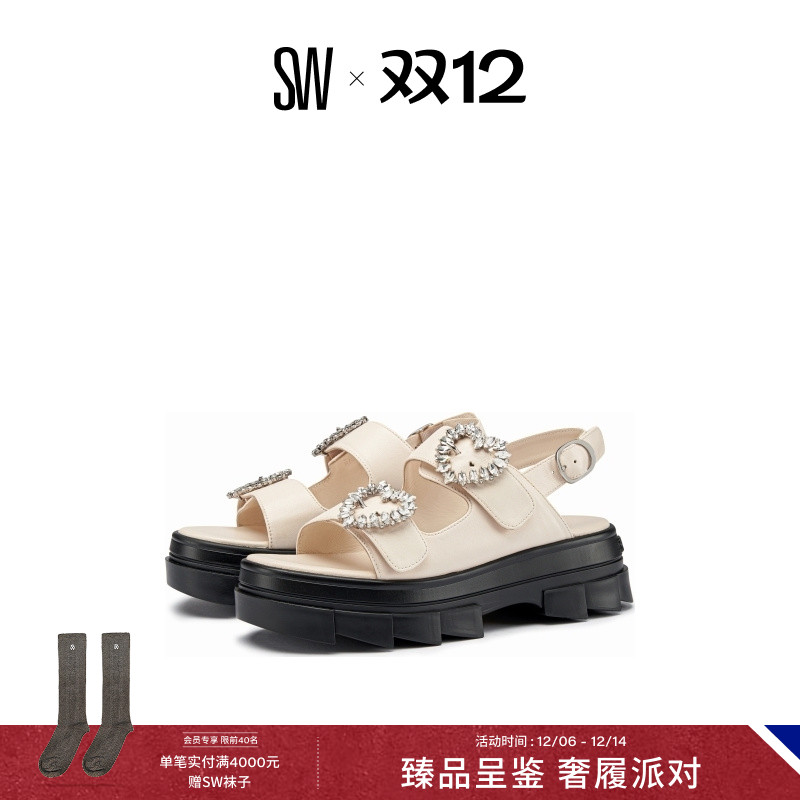 Stuart Weitzman/SW LOVEBUCKLE SPORT SANDAL 水晶扣饰厚底凉鞋
