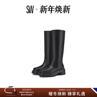 BOOT Stuart EMERSON 方头厚底及膝靴骑士靴长筒靴 Weitzman
