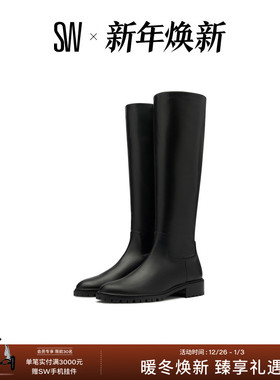 SW CITY ZIP KNEE-HIGH BOOT 秋冬圆头骑士靴女长筒靴及膝靴