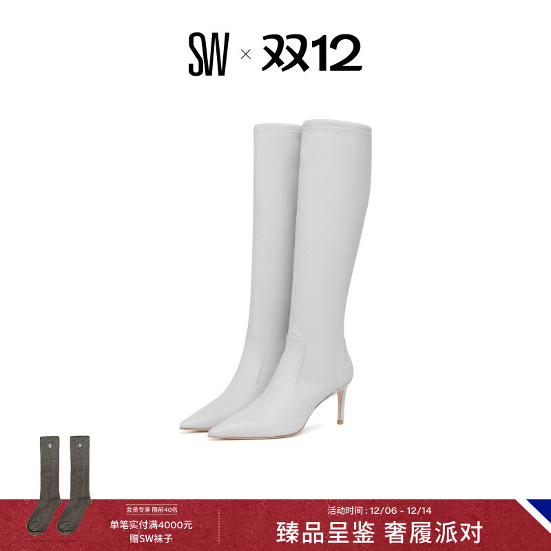 SW秋冬细高跟尖头及膝靴