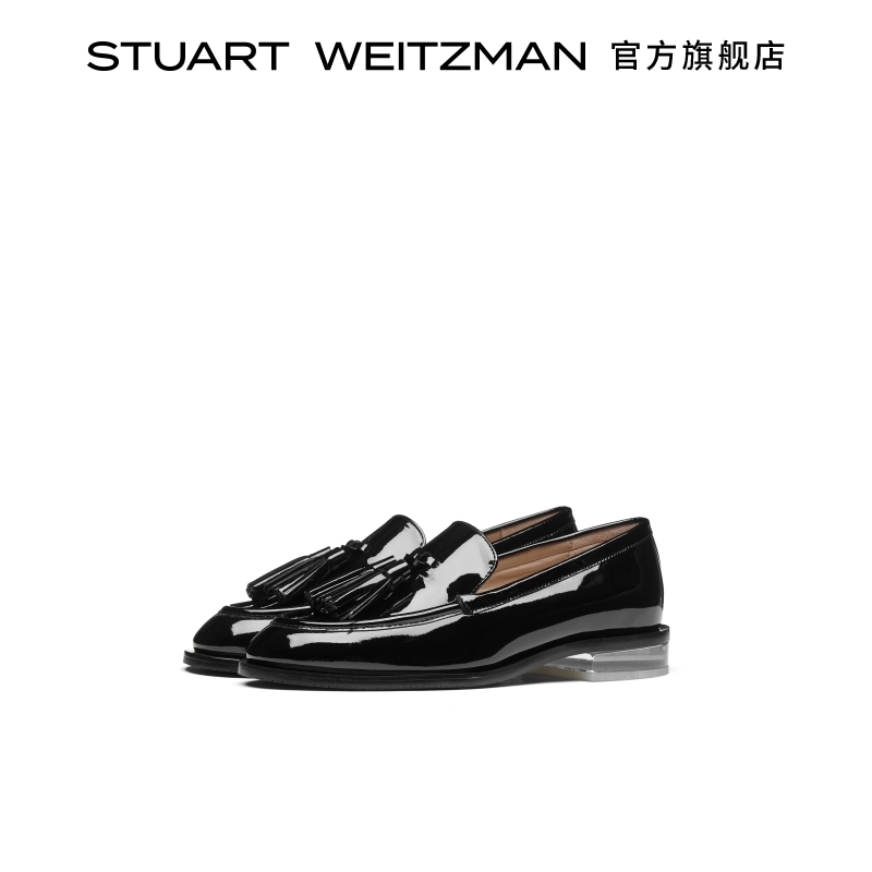 SW早春新品透明跟流苏乐福鞋