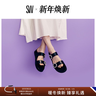 SPORT BUCKLE SLIDE 水晶勃肯鞋 外穿女 厚底拖鞋 BLINGRING