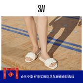 一字拖拖鞋 女夏外穿凉拖 SLIDE 春夏编织平底拖鞋 BRAIDA FLAT