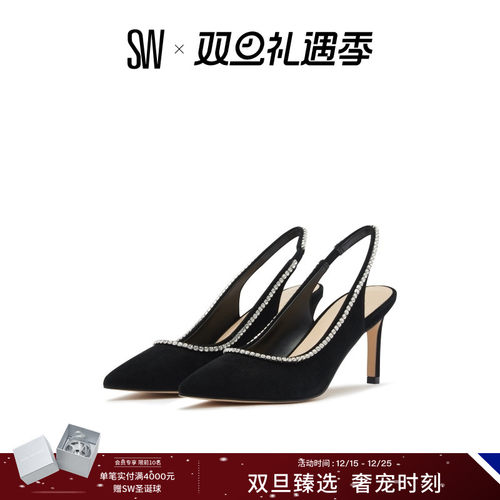 SW夏季细跟高跟鞋露跟单鞋