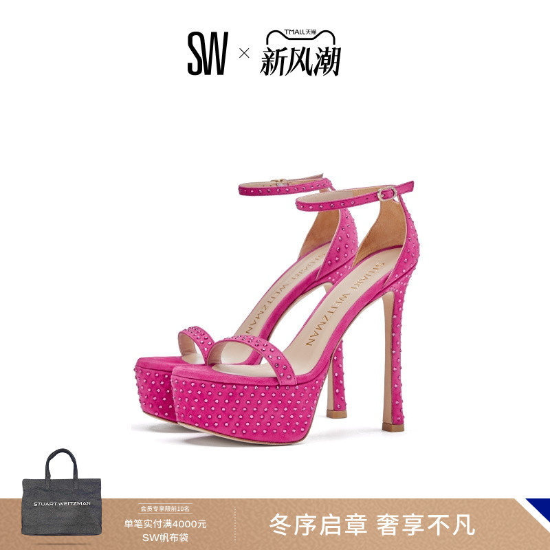 SW NUDISTCURVE HOLLYWOOD SHINE SANDAL 夏季细高跟一字带凉鞋女