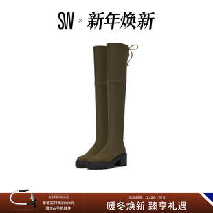 厚底圆头系带瘦瘦靴过膝靴骑士靴女 BOOT SOHOLAND