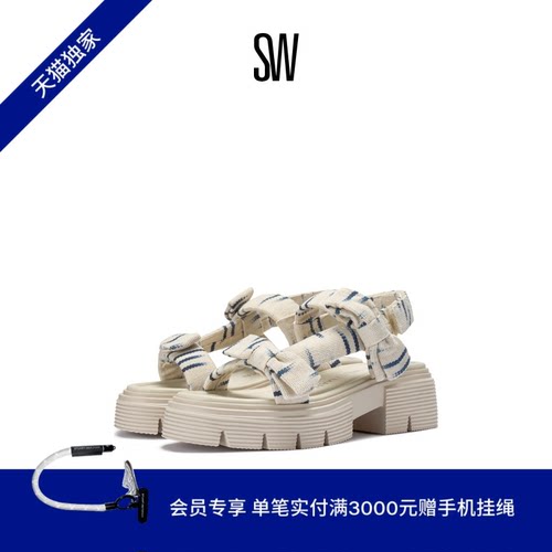 SW夏季蝴蝶结厚底休闲凉鞋