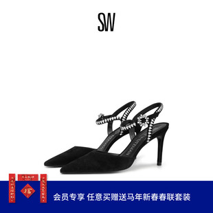 SW GEMCUT 85 ANKLE STRAP PUMP 尖头细跟水晶绑带高跟鞋女