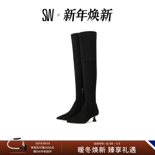 秋冬尖头异型跟曲线鞋 BOOT OTK 跟过膝靴长筒靴瘦瘦靴女 MAX