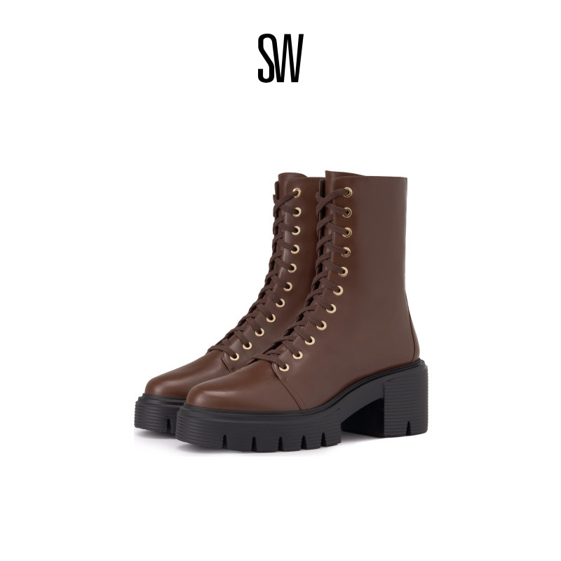 SW早秋厚底侧拉链马丁靴