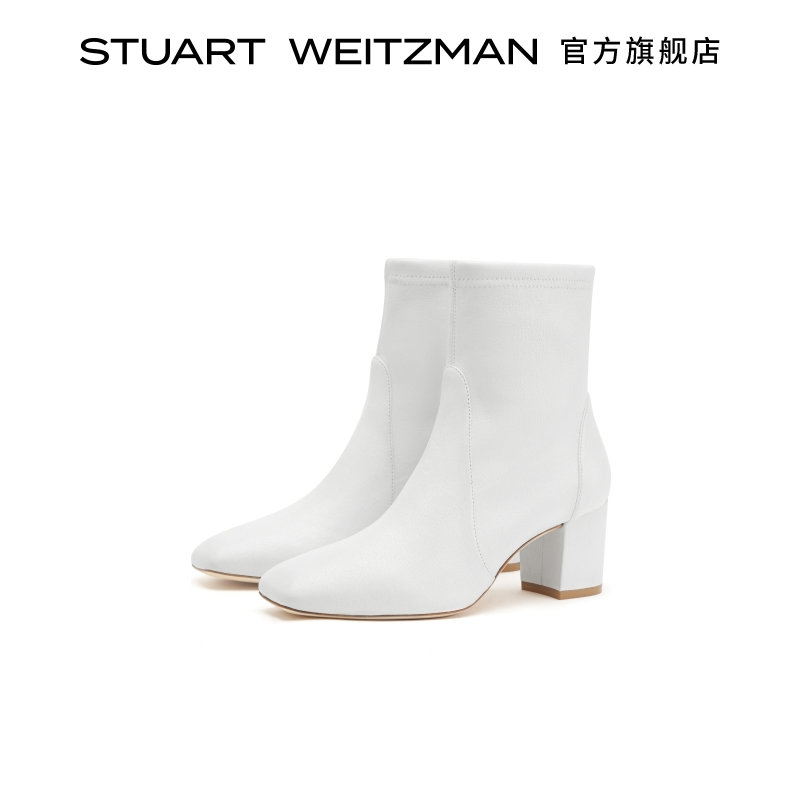 SW秋冬方头中筒靴粗跟瘦瘦靴
