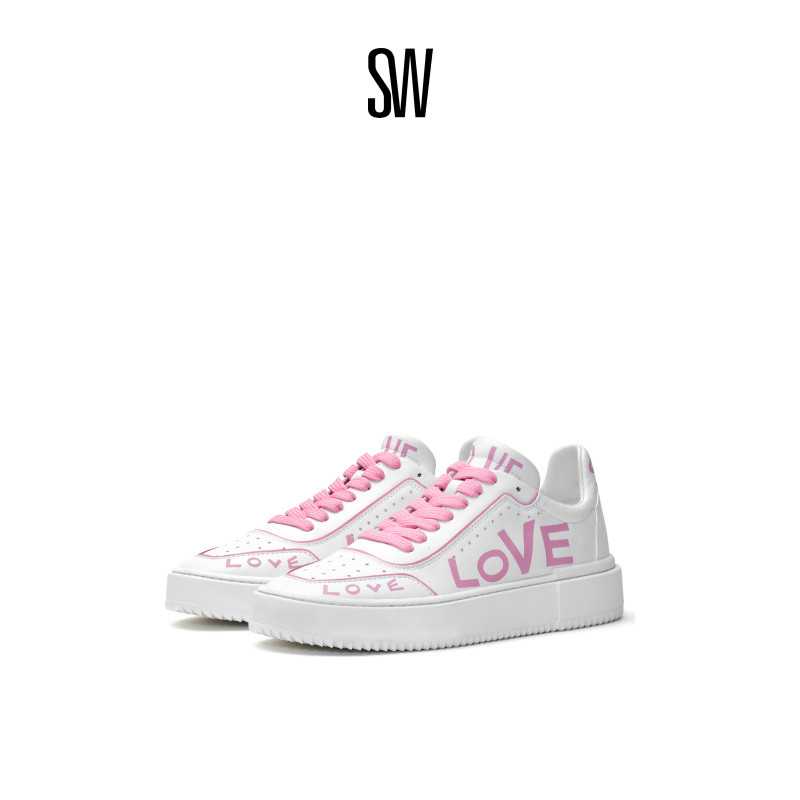 SW夏季字母印花小白鞋女运动鞋