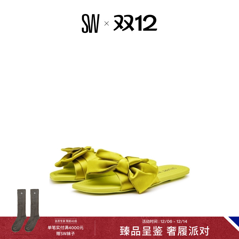 SW春夏平底凉鞋女蝴蝶结拖鞋