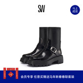 EMERSON BUCKLE STRETCH BOOTIE 机车风厚底金属扣带短靴女