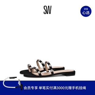 JULIE SLIDE 春夏圆头平底珍珠装 拖鞋 饰凉鞋 女 春夏新品