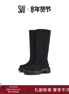 Stuart Weitzman/SW EMERSON BOOT 方头厚底及膝靴骑士靴长筒靴