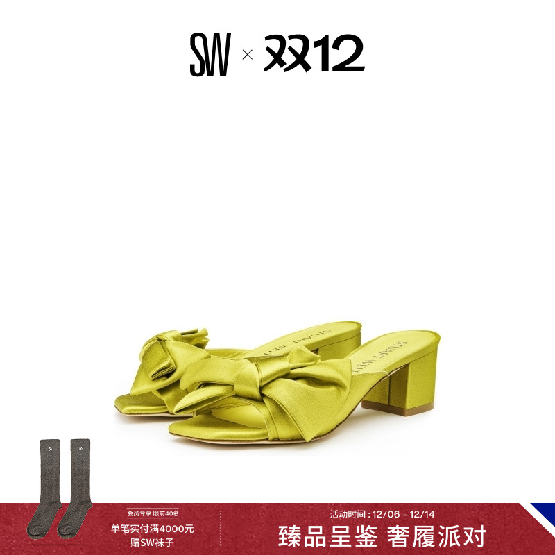 SW粗跟蝴蝶结外穿拖鞋女夏