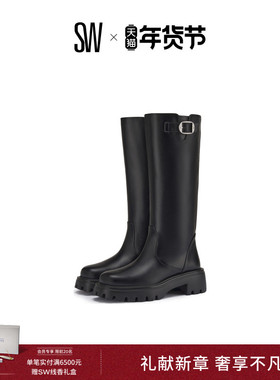 SW EMERSON BUCKLE BOOT 秋冬厚底扣带拉链及膝骑士靴长靴女