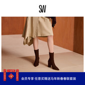 秋冬新品 POWER BOOTIE STUART BLOCK 粗高跟短靴袜靴女