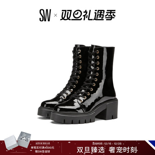 SW秋冬厚底暗黑马丁靴机车靴女