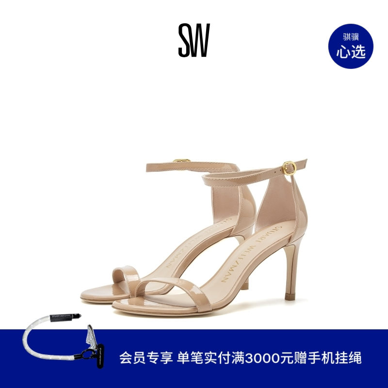 SW NUNAKEDSTRAIGHT 春夏经典款一字带高跟凉鞋女仙女风