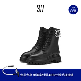 BOOTIE BEDFORD NOVA 秋冬水晶厚底马丁靴粗跟短靴 CRYSTAL