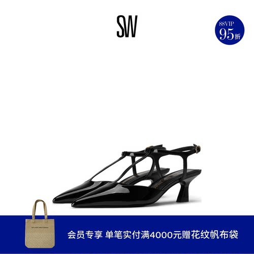 SW小猫跟T字带高跟鞋女鞋