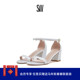 Weitzman 一字带粗高跟凉鞋 夏季 Stuart 款 SIMPLE 经典 女