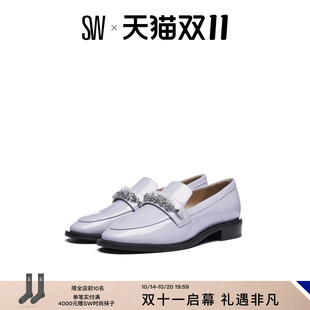 PEARLDROP 一脚蹬小皮鞋 LOAFER 方跟珍珠乐福鞋 女 夏季