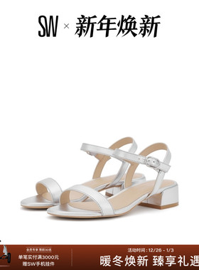 Stuart Weitzman/SW DANCER 35 BLOCK SANDAL 一字带方跟凉鞋女