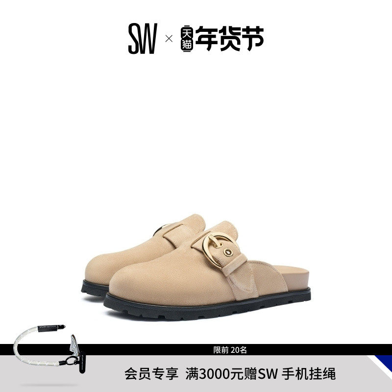 【早秋新品】SW SLEEKMOTO MULE 金属扣包头厚底勃肯鞋穆勒鞋,女鞋,穆勒鞋,淘宝优惠券,粉丝福利购,淘宝优惠卷