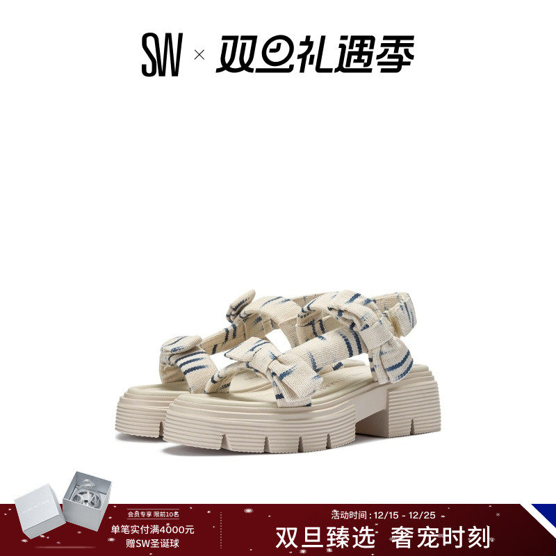 SW夏季蝴蝶结厚底休闲凉鞋