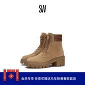 25年新款 沟纹厚底系带马丁靴短靴女 BOOTIE SOHO LACE